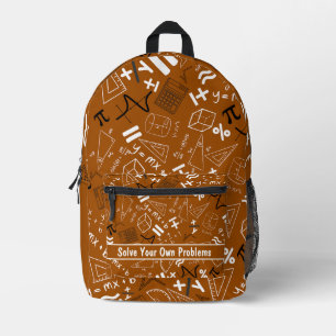 lösen Sie Ihre eigenen Probleme Mathematik rustika Bedruckter Rucksack