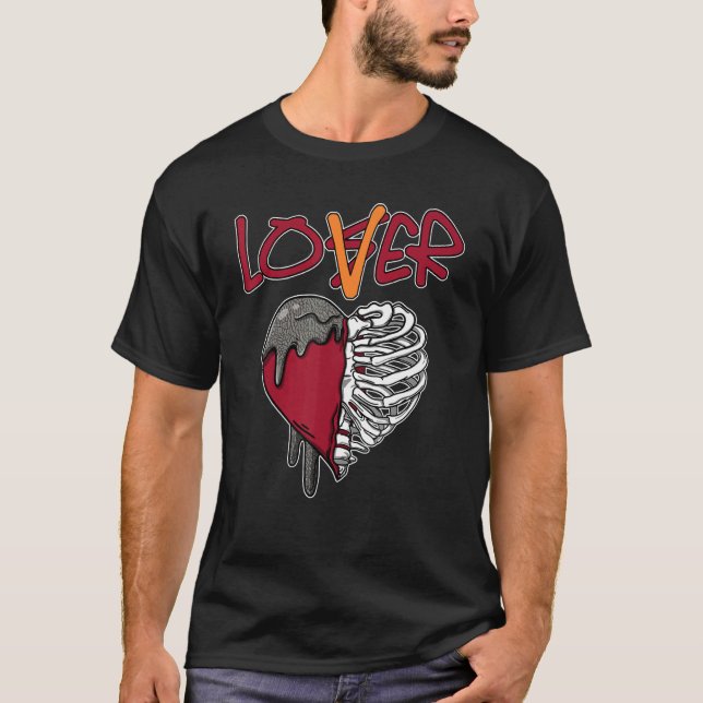 Loser  Dripping Heart Retro Cardinal Red 3s Matchi T-Shirt (Vorderseite)