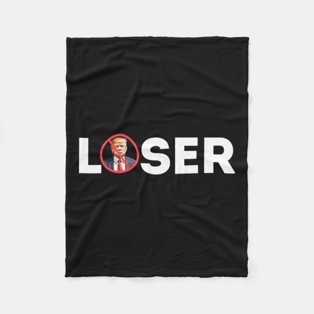 Loser Funny Anti-trump 2024 Loser Nicht wieder Kam Fleecedecke (Vorderseite)