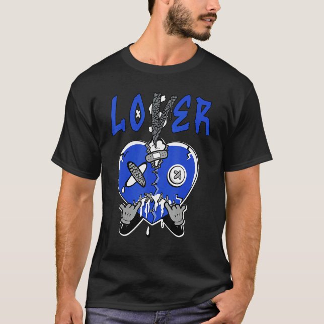 Loser  Heart Dripping True Blue 1s Matching T-Shirt (Vorderseite)