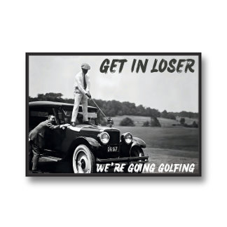 Loser Print, Funny Retro Golf Foto, Herren Poster