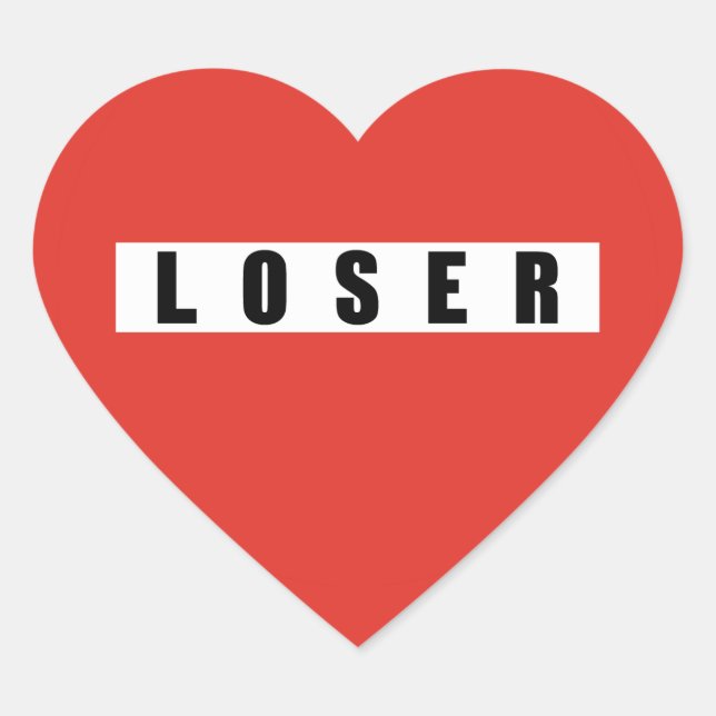 LOSER Verbotszeichen Herz-Aufkleber (Vorderseite)