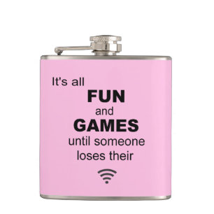 Losing WiFi Internet Hip Flask - Hellrosa Flachmann