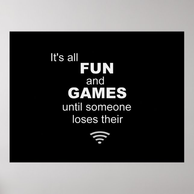 Losing WiFi Internet Poster - Schwarz (Vorne)