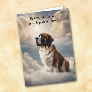Loss des St. Bernard Dog Heaven Beileids Feiertagskarte
