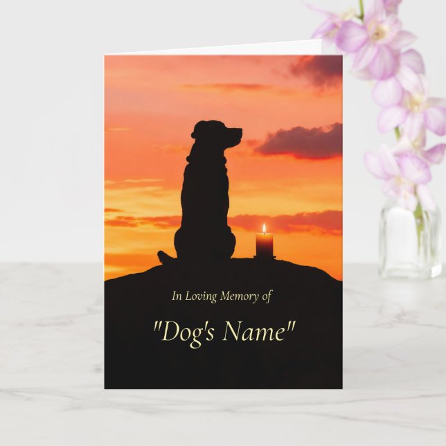 Loss of Dog Pet Sympathy Sunset Memorial Karte (Orchidee)