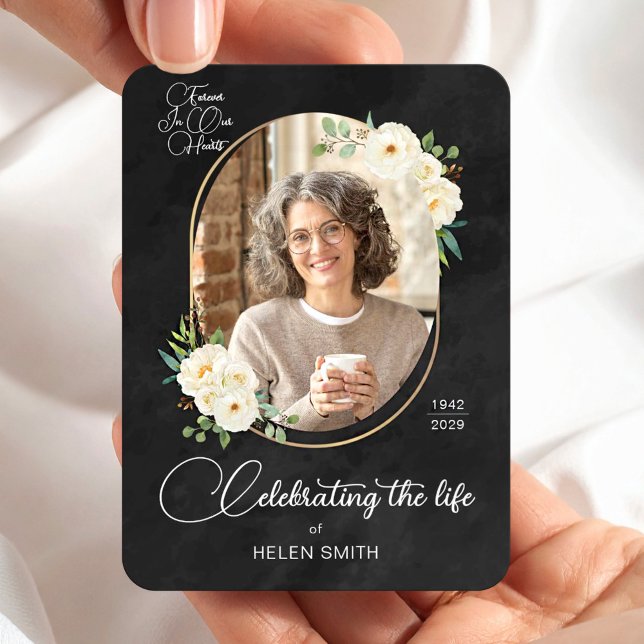 Loss of Mom Gift Memorial Keepsake Floral Photo  Magnet (Floral Photo Loss of Mother Gift Memorial Keepsake Magnet, Celebration of Life, 3 x 4 Magnets)