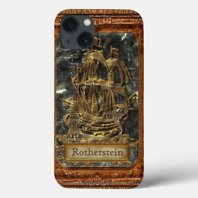 Lost Anchor Cool Old Ship Monogram Case-Mate iPhone Hülle (Rückseite)