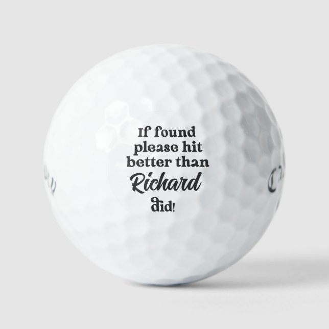 Lost Ball Pun Golf Balls - Custom Name Funny (Vorderseite)