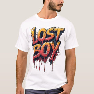Lost Boy 3D-Drip-Graffiti-Typografie-Streetwear-T- T-Shirt
