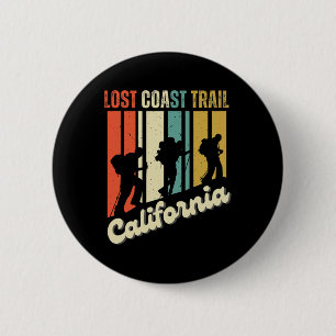 Lost Coast Trail Kalifornien Wandern Retro Berg Button