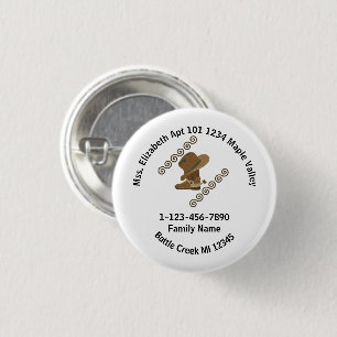 Lost Cowboy Boot- und Hat-Family-Zuhause-Adresse  Button