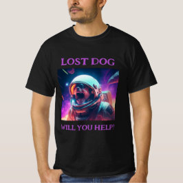 Lost Dog Anpassbare schwarze Farbe T-Shirt