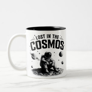 Lost in the Cosmos Astronaut Weißer & Schwarzer Be Zweifarbige Tasse