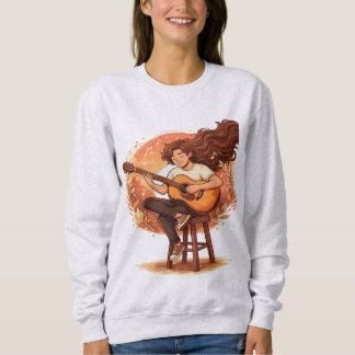 Lost In The Music Cozy Guitar Player Aesthetic Ill Sweatshirt