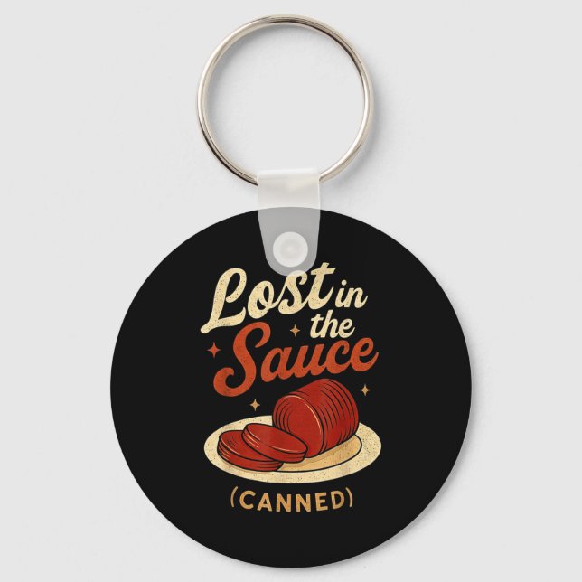 Lost In The Sauce Canned Funny Thanksgiving Food P Schlüsselanhänger (Vorderseite)
