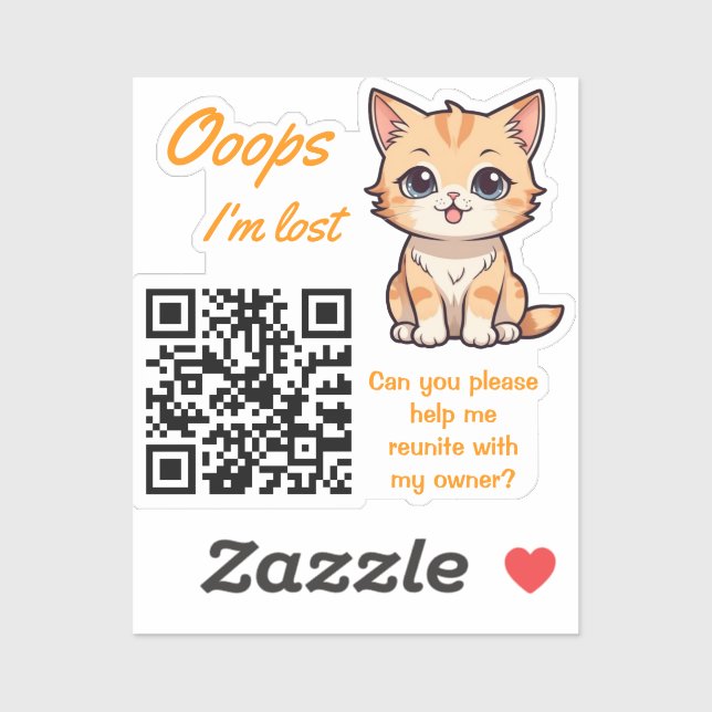 Lost Item Return QR Sticker Fully Customizable (Feuille)