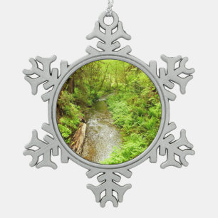 Lost Man Creek II - Redwood Nationalpark Schneeflocken Zinn-Ornament