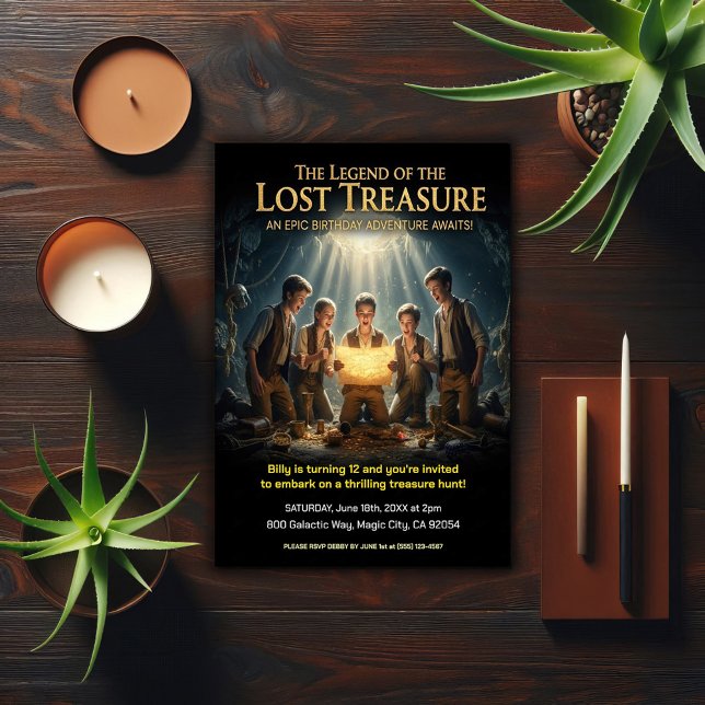 Lost  Pirate Treasure Birthday Party Einladung (Von Creator hochgeladen)