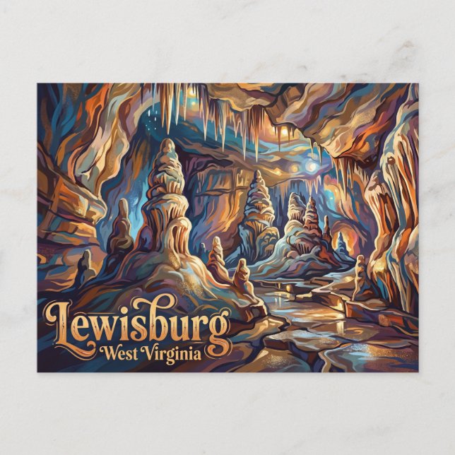 Lost World Caverns USA Postkarte (Vorderseite)