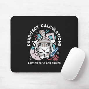 Lösung für X und Gähnen – Süße Tabby-Katze-Mathema Mousepad