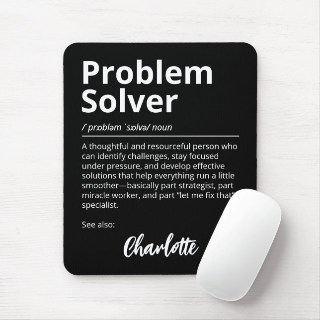 Lösungsfinder Lustige Definition Schwarz Mousepad (Mit Mouse)