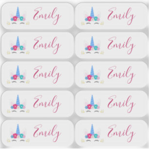 Lot de 10 petites étiquettes nominatives transpare
