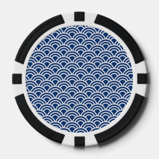 LOT DE JETON DE POKER 藍色の波小紋