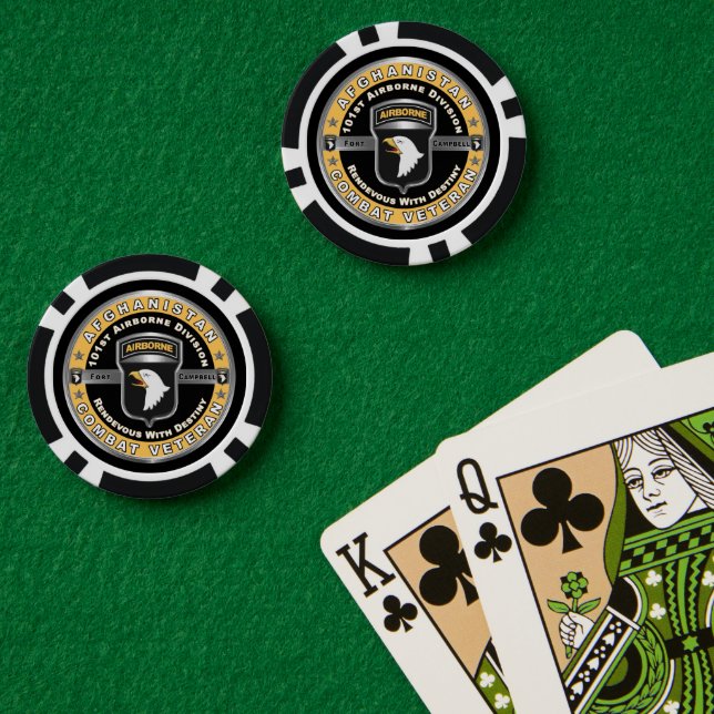 Lot De Jeton De Poker 101e division aéroportée Afghanistan (Table de poker (double))