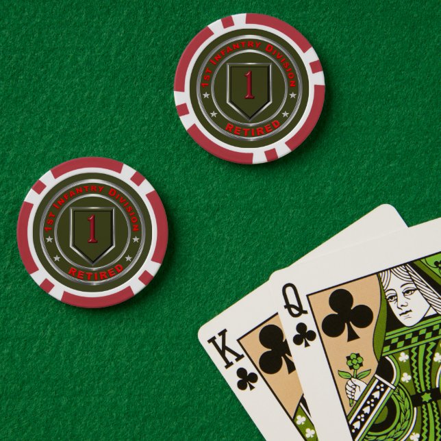 Lot De Jeton De Poker 1re Division d'infanterie Retraitée (Table de poker (double))