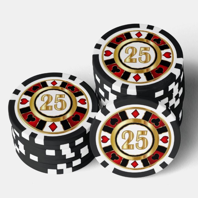 Lot De Jeton De Poker 25 Red Casino Chip Las Vegas (Empiler)