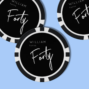 Lot De Jeton De Poker 40ème quarantième anniversaire masculin moderne no