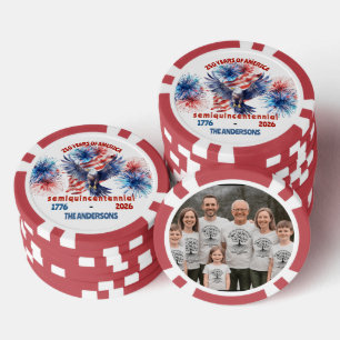 Lot De Jeton De Poker 4 juillet 250e semi-quincentenaire d'Amérique
