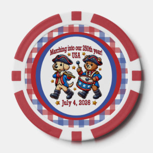Lot De Jeton De Poker 4 juillet USA 250e anniversaire Semiquincentenaire