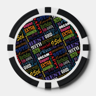 Lot De Jeton De Poker 95e anniversaire spécial Fête Monogramme personnal