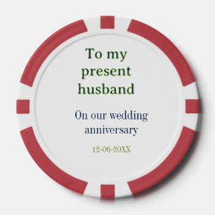 Lot De Jeton De Poker À mon mari anniversaire de mariage ajoutez nom dat