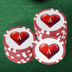 Lot De Jeton De Poker Ace des Coeurs Red Casino Deck of Playing Cartes