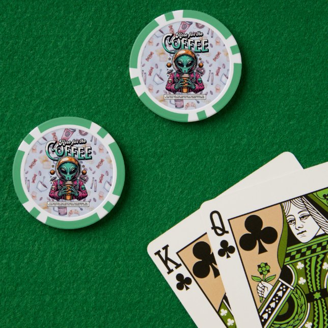 Lot De Jeton De Poker Alien ici pour le café (Table de poker (double))