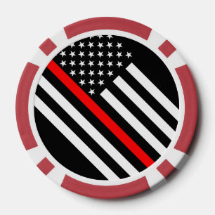 Lot De Jeton De Poker America Thin Red Line Symbol
