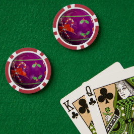 Lot De Jeton De Poker ampoule violette de Noël