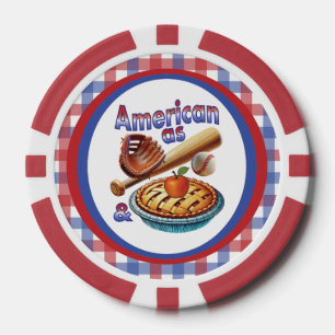 Lot De Jeton De Poker Amusant américain comme Baseball & Pomme Pie