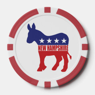 Lot De Jeton De Poker Âne du New Hampshire Démocrate