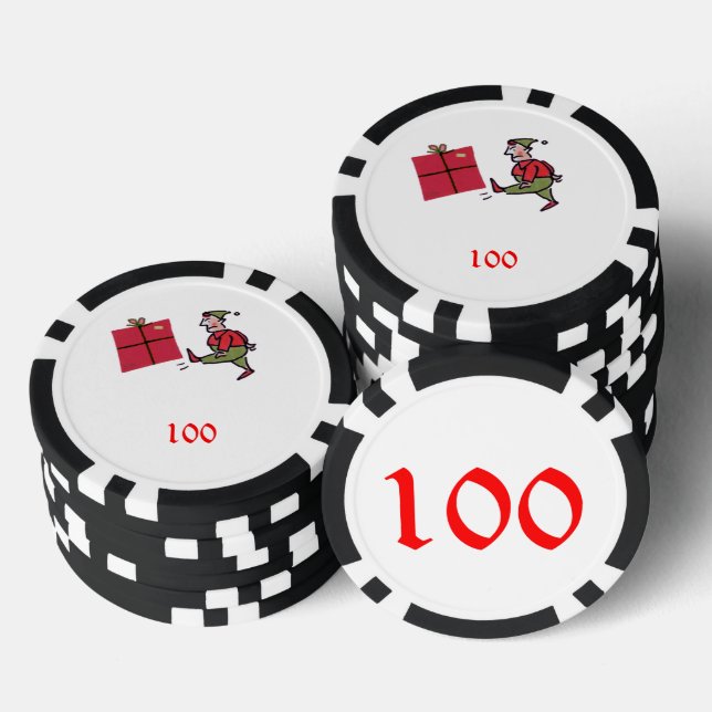 Lot De Jeton De Poker Angry Elf noir 100 puce de poker rayé (Empiler)