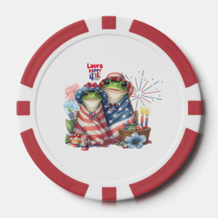 Lot De Jeton De Poker Année bissextile 4 juillet conception de grenouill