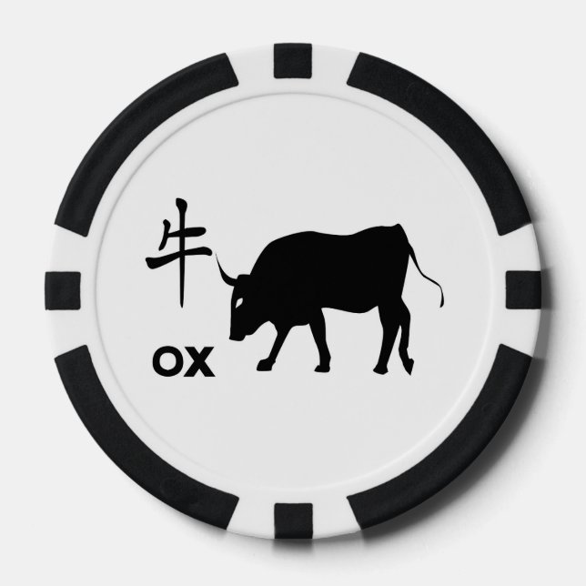Lot De Jeton De Poker Année Chinoise De L'Ox (Recto)