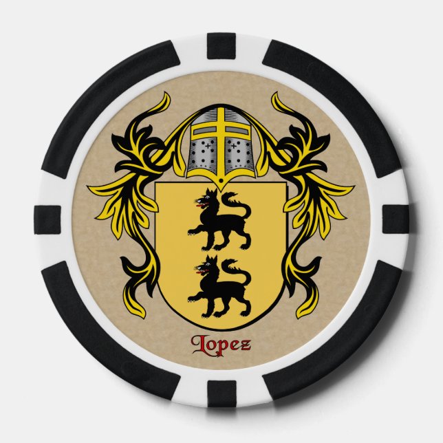 Lot De Jeton De Poker Armoiries héraldiques de Lopez (Recto)