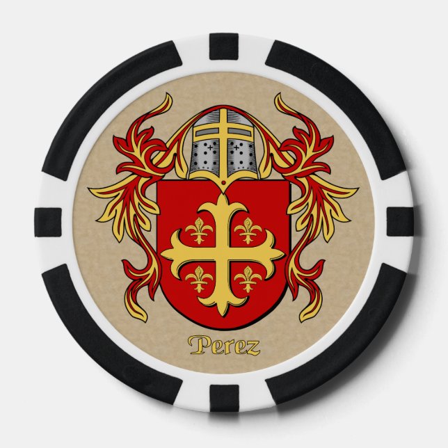Lot De Jeton De Poker Armoiries héraldiques de Perez (Recto)