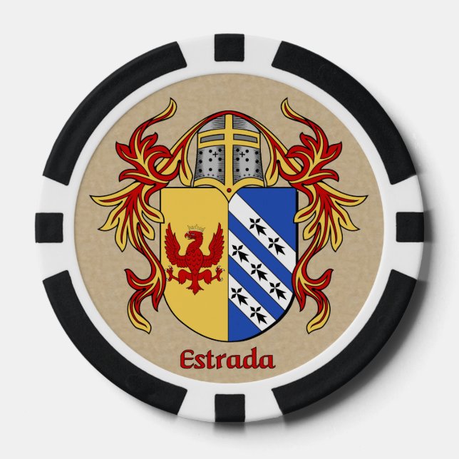 Lot De Jeton De Poker Armoiries héraldiques Estrada (Recto)