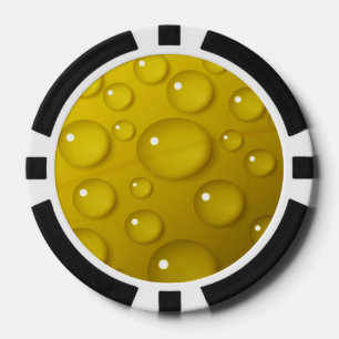 Lot De Jeton De Poker Arrière - plan de goutte d'eau jaune
