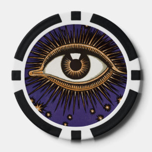 Lot De Jeton De Poker Art mystique céleste de l'Œil qui voit tout de sty